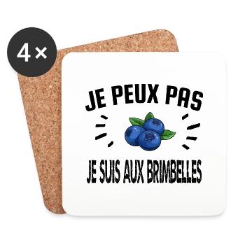 je peux pas je suis aux brimbelles - Dessous de verre (lot de 4) - blanc - Devant