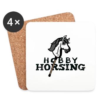 hobby horsing hobby horse Steckenpferd hobbyhorse - Untersetzer (4er-Set) - Weiß - Vorne