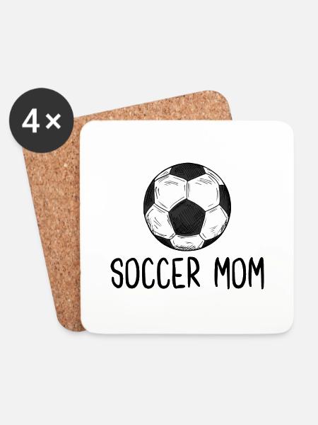Fußball Mama - Untersetzer (4er-Set) - Weiß