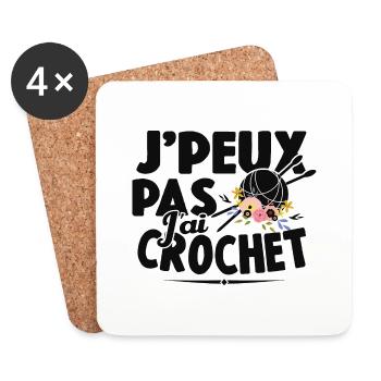 Je Peux Pas J'ai Crochet Cadeau Couture - Dessous de verre (lot de 4) - blanc - Devant