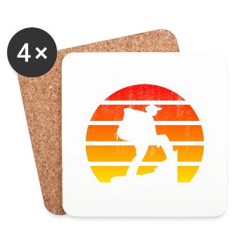 Hiking Hiking Mountains Mountaineering Mountains Mountain - Coasters (set of 4) - white - Front