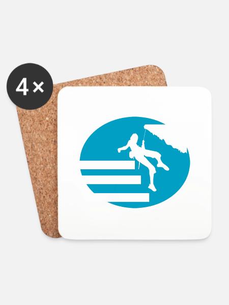 Bouldern Klettern Climbing - Untersetzer (4er-Set) - Weiß