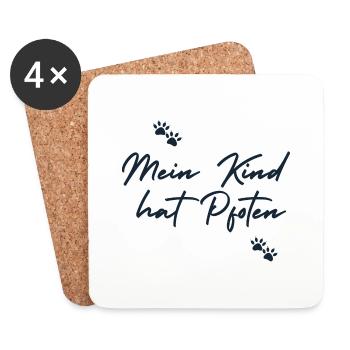 Mein Kind hat Pfoten - Untersetzer (4er-Set) - Weiß - Vorne
