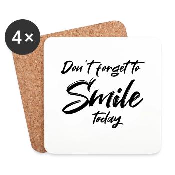Don't forget to smile today - Coasters (set of 4) - white - Front