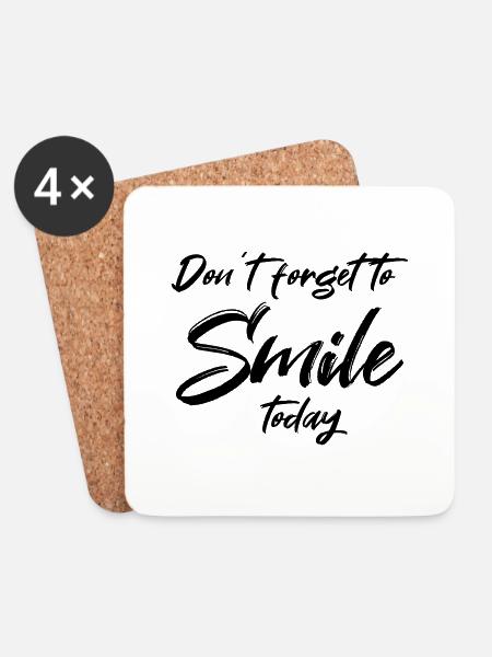 Don't forget to smile today - Untersetzer (4er-Set) - Weiß