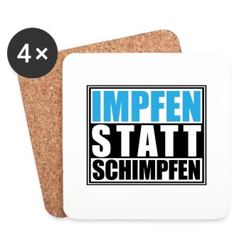 Impfen statt Schimpfen, Corona | Farben änderbar - Untersetzer (4er-Set) - Weiß - Vorne