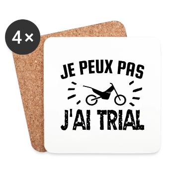 je peux pas j'ai trial - Dessous de verre (lot de 4) - blanc - Devant
