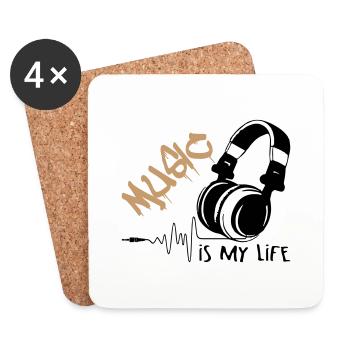 Music Is My Life - Coasters (set of 4) - white - Front