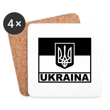 Ukraine Tactical Flag - Insigna - Coasters (set of 4) - white - Front