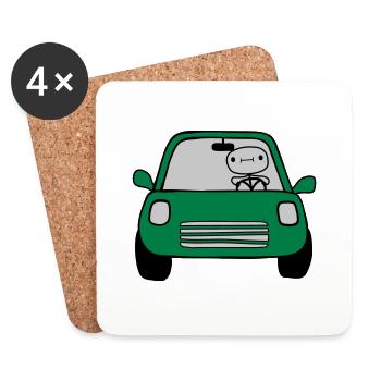 Driver Comic Car - Coasters (set of 4) - white - Front