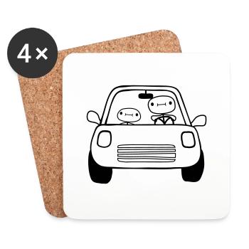 Papa Child Car - Coasters (set of 4) - white - Front