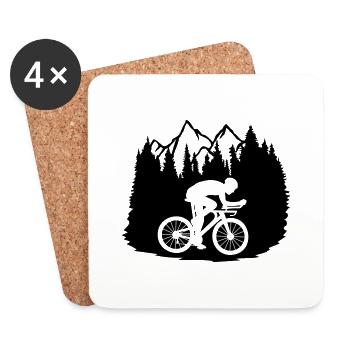 Nature Bicycle Rider - Coasters (set of 4) - white - Front