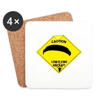 Parapente - Low flying aircraft - Dessous de verre (lot de 4) - blanc - Devant