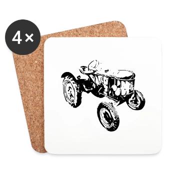 Traktor - Untersetzer (4er-Set) - Weiß - Vorne