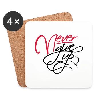 Never give up - Untersetzer (4er-Set) - Weiß - Vorne