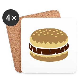 Favourite dish Cheeseburger Comic - Coasters (set of 4) - white - Front