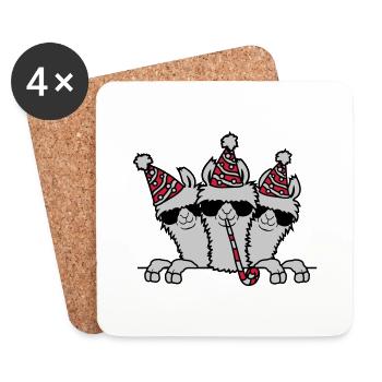 Celebrate Party Lama's Birthday - Coasters (set of 4) - white - Front