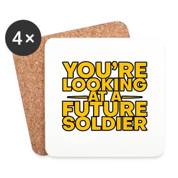 You're Looking At A Future Soldier 3 - Untersetzer (4er-Set) - Weiß - Vorne