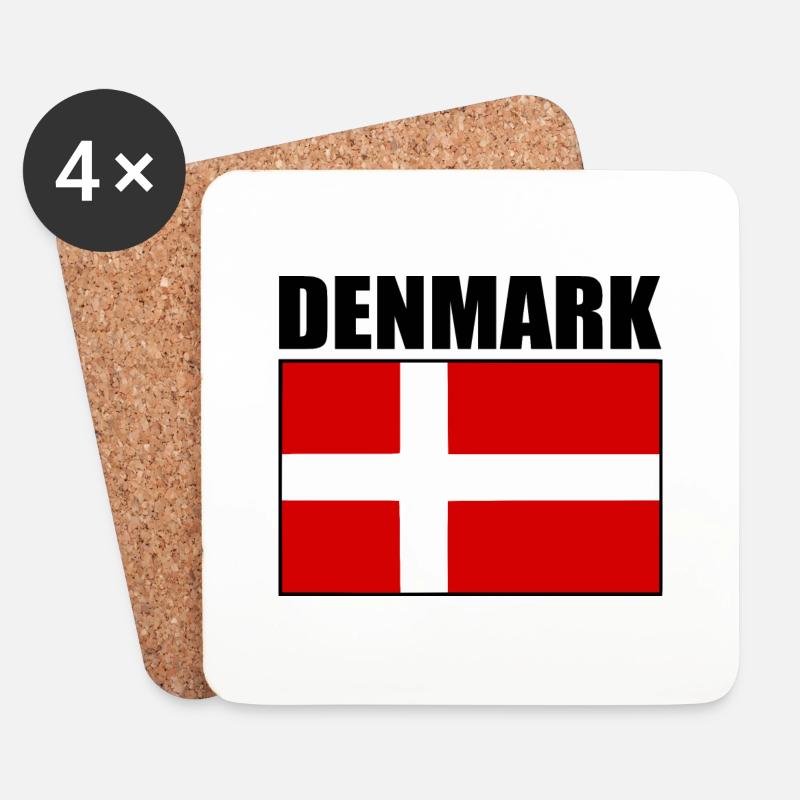 Dänemark - Untersetzer (4er-Set) - Weiß