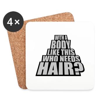 Qui a besoin de cheveux en disant - Dessous de verre (lot de 4) - blanc - Devant