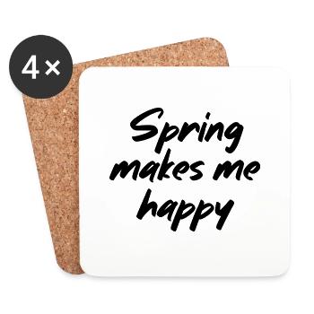 Spring makes me happy - Coasters (set of 4) - white - Front