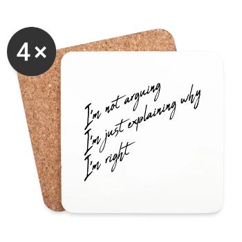 I m not arguing - Coasters (set of 4) - white - Front