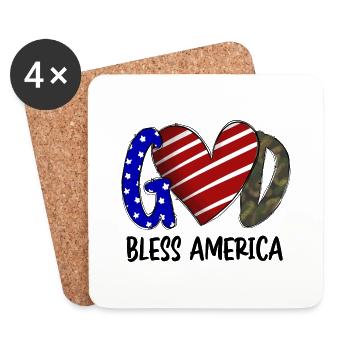 God Bless America - Coasters (set of 4) - white - Front