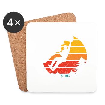vintage Bouldering Rock Climbing - Coasters (set of 4) - white - Front