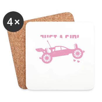 Just A Girl Who Loves RC Cars Model Car Remote Co - Coasters (set of 4) - white - Front