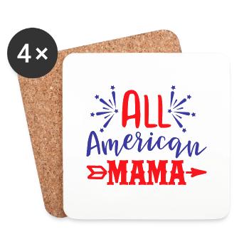 All American Mama - Coasters (set of 4) - white - Front