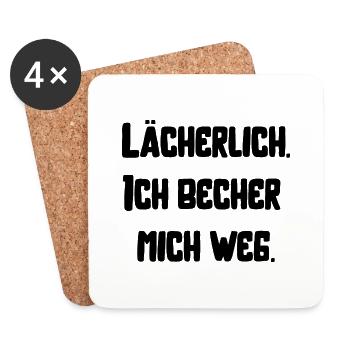 Party feiern Festival bechern saufen Alkohol - Untersetzer (4er-Set) - Weiß - Vorne