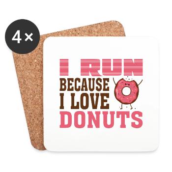 I Run Because I Love Donuts - Coasters (set of 4) - white - Front