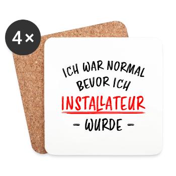 Installateur Job Lustiger Spruch Heizung Geschenk - Untersetzer (4er-Set) - Weiß - Vorne