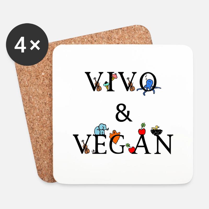 Vivo & Vegan - Untersetzer (4er-Set) - Weiß