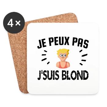 je peux pas je suis blond - Dessous de verre (lot de 4) - blanc - Devant