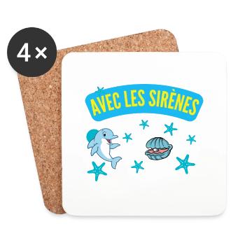 AVEC LES SIRÈNES - Dessous de verre (lot de 4) - blanc - Devant