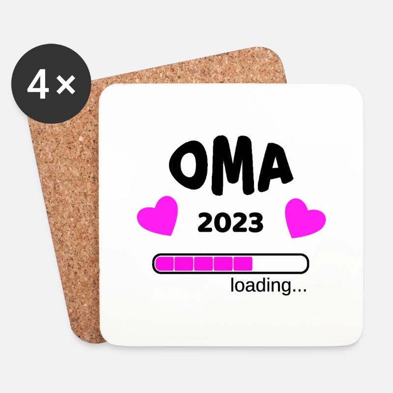 Oma 2023 Schwangerschaf Geburt Großmutter Idee - Untersetzer (4er-Set) - Weiß