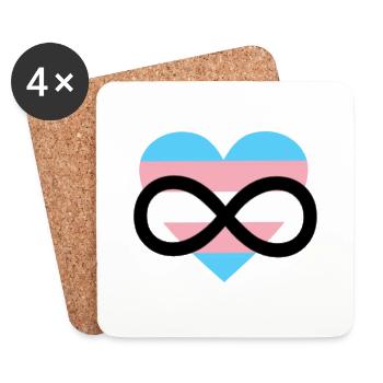 Trans Transgender Polyamory LGBTQ Pride - Coasters (set of 4) - white - Front