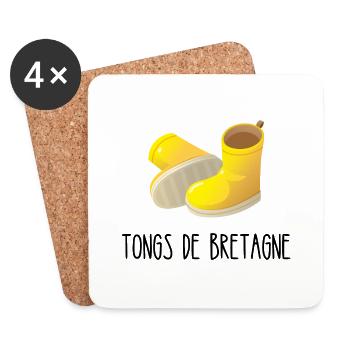 TONGS DE BRETAGNE - Dessous de verre (lot de 4) - blanc - Devant