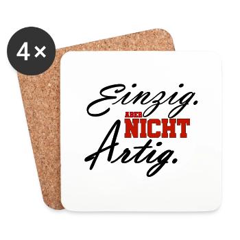 einzig aber nicht artigrot - Untersetzer (4er-Set) - Weiß - Vorne