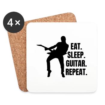 Gitarrist Musik Musiker Gitarristin Band Gitarre - Untersetzer (4er-Set) - Weiß - Vorne