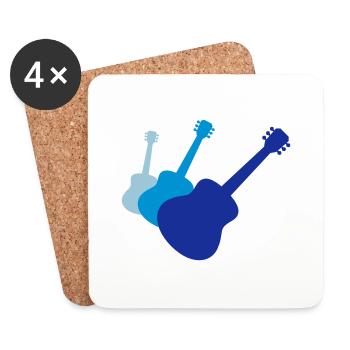 3 guitars guitar guitar play - Coasters (set of 4) - white - Front
