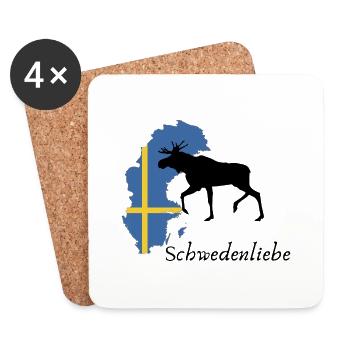 Schwedenliebe Elch - Untersetzer (4er-Set) - Weiß - Vorne