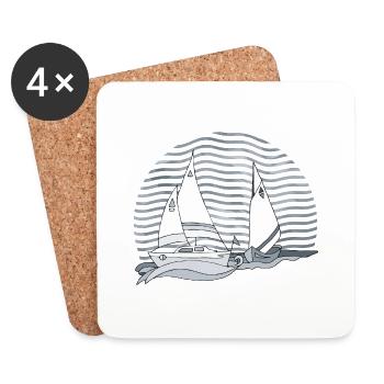 Sailboats - Coasters (set of 4) - white - Front