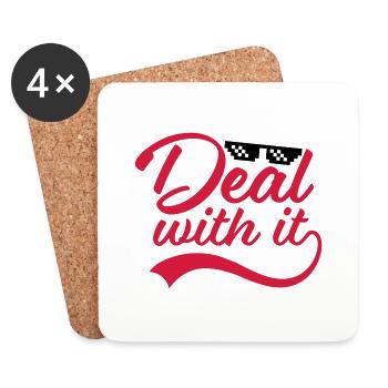Deal with it witzig - Untersetzer (4er-Set) - Weiß - Vorne