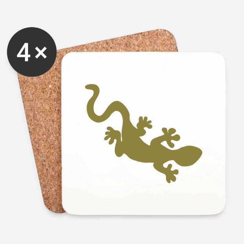 Gecko - Untersetzer (4er-Set) - Weiß
