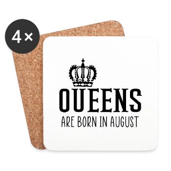 Queens are born in august quote - Coasters (set of 4) - white - Front