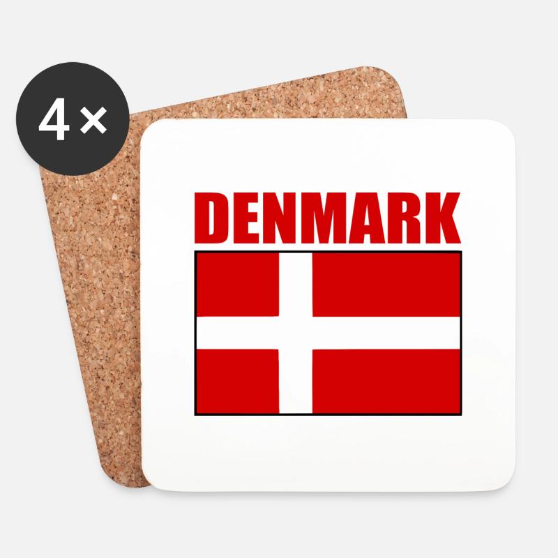 Dänemark - Untersetzer (4er-Set) - Weiß