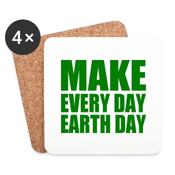 Make every day earth day - Untersetzer (4er-Set) - Weiß - Vorne
