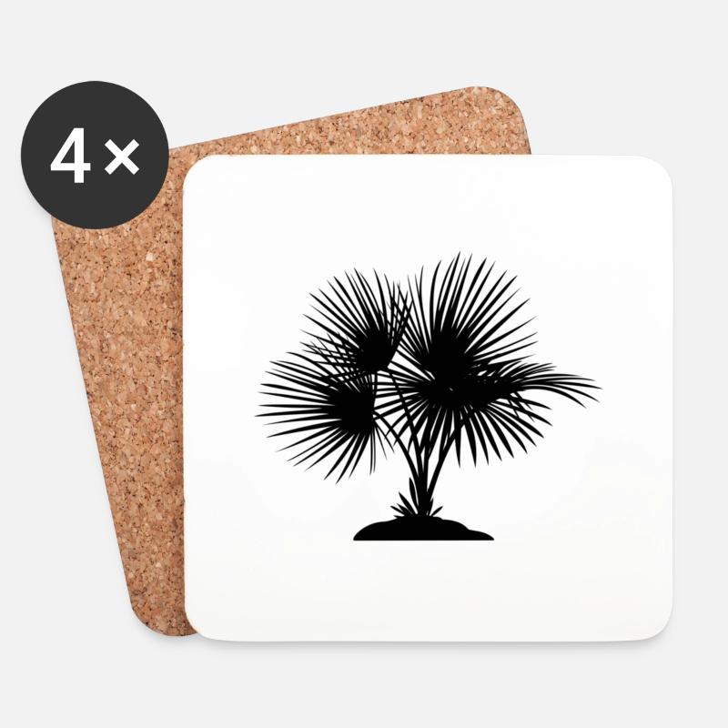 Schwarzer Baum - Untersetzer (4er-Set) - Weiß